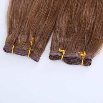 Color 6 Chestnut Brown Brazilian Hair Skin Weft Hair Extension