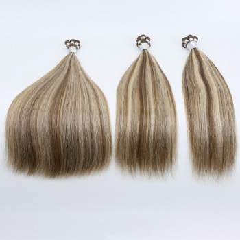 Custom Blonde with Brown Roots Hand Tied Weft