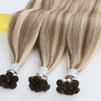 Cuticle Aligned Highlight Brown Blonde Hand Tied Weft