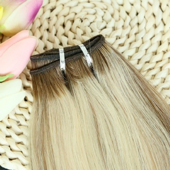 Cuticle Aligned Highlight Brown Blonde Machine Made Weft