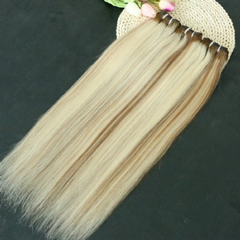 Cuticle Aligned Highlight Brown Blonde Machine Made Weft