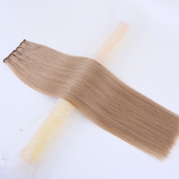 Color 18 Light Ash Brown Brazilian Hair Flat Weft Hair Extension