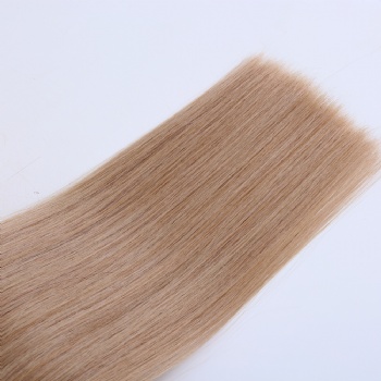 Color 18 Light Ash Brown Brazilian Hair Flat Weft Hair Extension