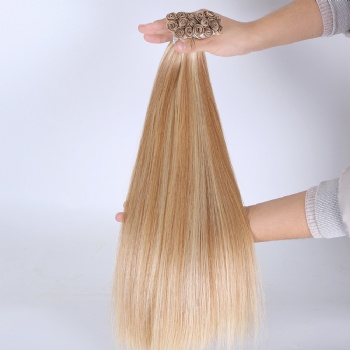 Piano Ash Brown Bleach Blonde Hand Tied Weft