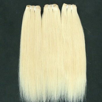 Unprocessed Platinum Blonde Machine Made Weft