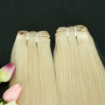 Unprocessed Platinum Blonde Machine Made Weft