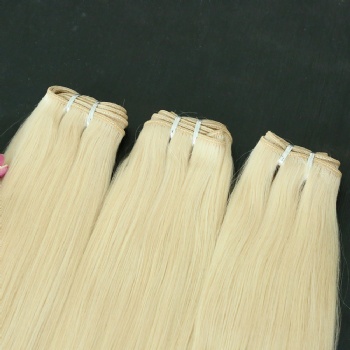 Unprocessed Platinum Blonde Machine Made Weft