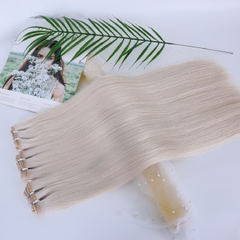 Unprocessed Slavic Virgin Hair White Machine Made Weft