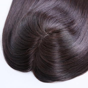 7X8＂ Stock Full End Chinese Remy Hair Silk Wefted Toppers