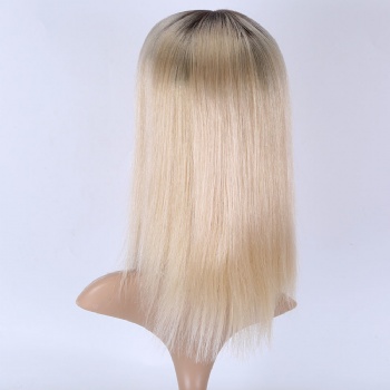 7X8＂ Top Quality Full Ends Platinum Blonde Silk Wefted Toppers