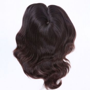 7X8＂Indian Hair 12＂Stock Piece Full Ends Silk Wefted Toppers