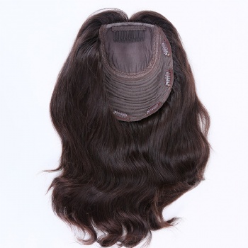 7X8＂Indian Hair 12＂Stock Piece Full Ends Silk Wefted Toppers