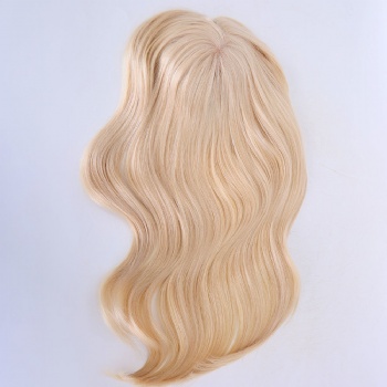 7X8＂Wholesale Platinum Blonde Silk Wefted Toppers