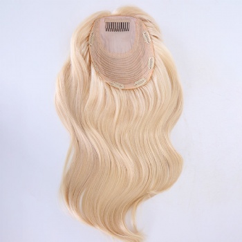 7X8＂Wholesale Platinum Blonde Silk Wefted Toppers