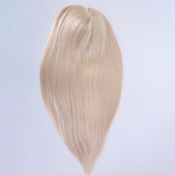 7X8“ Full End Platinum Blonde Silk Wefted Toppers