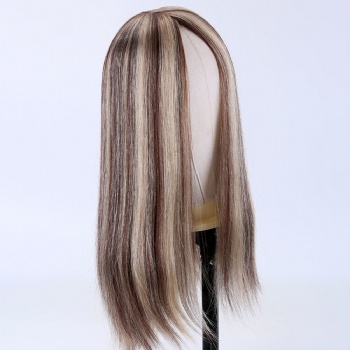 7X8“ Full Ends Brown Highlight Blonde Machine Made Silk Wefted Toppers