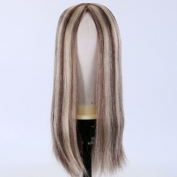 7X8“ Full Ends Brown Highlight Blonde Machine Made Silk Wefted Toppers