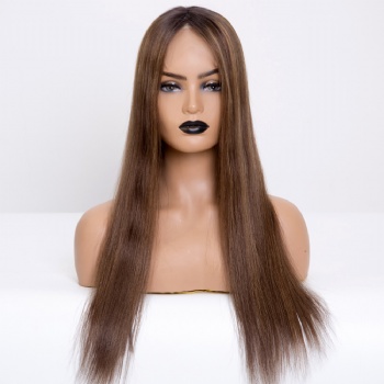 ８X8＂Brazilian Hair Balayage Brown Ombre HD Lace Front Toppers