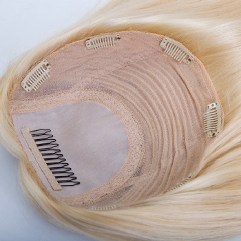 ８X8＂Brazilian Hair Bleach Blonde Silk Wefted Toppers