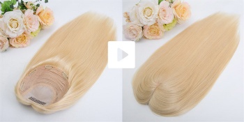 ８X8＂Brazilian Hair Bleach Blonde Silk Wefted Toppers