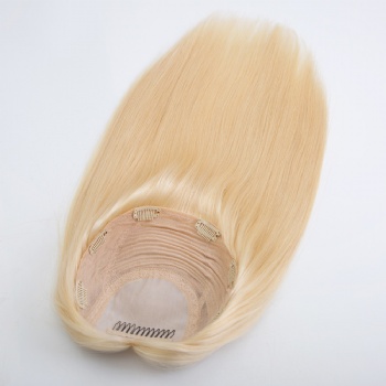 ８X8＂Brazilian Hair Bleach Blonde Silk Wefted Toppers