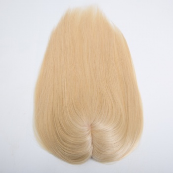 ８X8＂Brazilian Hair Bleach Blonde Silk Wefted Toppers