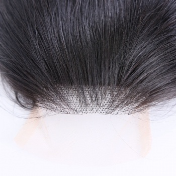 9X9＂Natural Black Brazilian Hair Silk Wefted Toppers