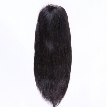 9X9＂Natural Black Brazilian Hair Silk Wefted Toppers