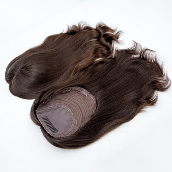 Natural Black Indian Virgin Hair Silk Base Toppers