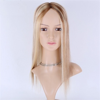 Brazilian Bleach Blonde Highlight Brown Straight 5X6.5＂Mono Toppers