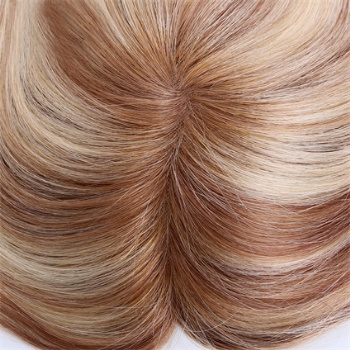 Brazilian Bleach Blonde Highlight Brown Straight 5X6.5＂Mono Toppers