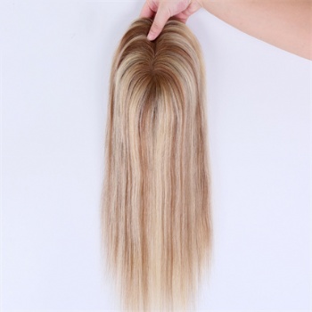 Brazilian Bleach Blonde Highlight Brown Straight 5X6.5＂Mono Toppers