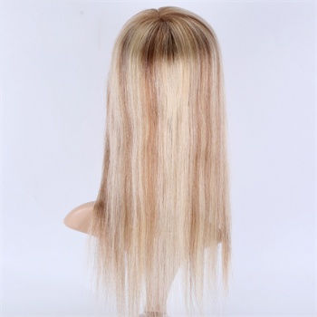 Brazilian Bleach Blonde Highlight Brown Straight 5X6.5＂Mono Toppers