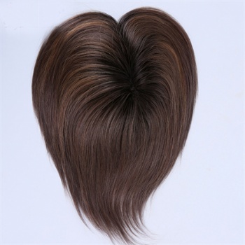 Brown with Black Roots 6＂Brazilian 5X6.5＂Mono Toppers