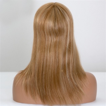 Double Drawn Remy Hair Blonde Highlight 8X9＂Mono Toppers