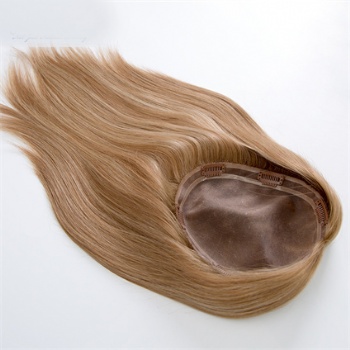 Double Drawn Remy Hair Blonde Highlight 8X9＂Mono Toppers