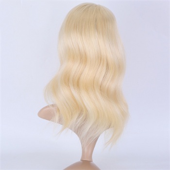 6X6＂Brazilian Hair Bleach Blonde Silk Wefted Toppers