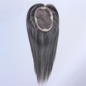 Highest Quality Virgin Hair Off Black Mix White 5X6.5＂Mono Toppers