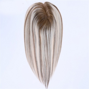 Top Quality Platinum Blonde Highlight Brown 5X6.5＂Mono Toppers