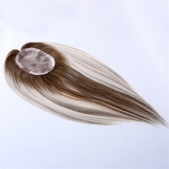 Top Quality Platinum Blonde Highlight Brown 5X6.5＂Mono Toppers