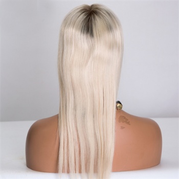 Slavic Hair White with Dark Root 5X6.5＂Mono Toppers