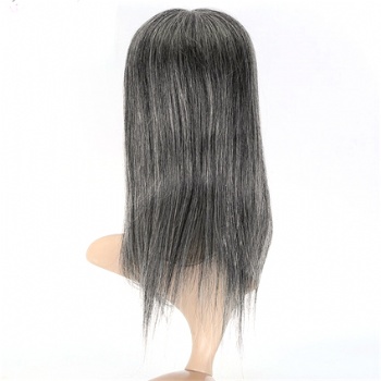 Stock Brazilian Hair Off Black Mix White 5X6.5＂Mono Toppers