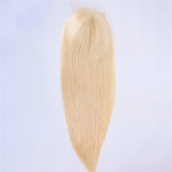 Bleach Blonde 7X8＂Weft With 4x4＂Lace Front Topper