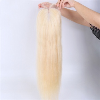 Bleach Blonde 7X8＂Weft With 4x4＂Lace Front Topper