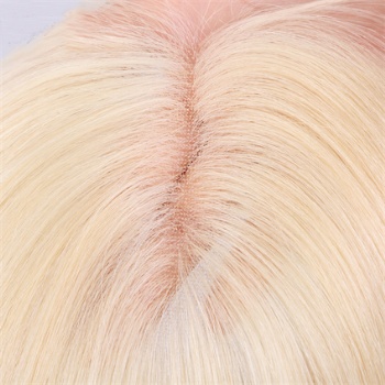 Bleach Blonde 7X8＂Weft With 4x4＂Lace Front Topper