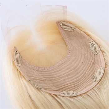 Bleach Blonde 7X8＂Weft With 4x4＂Lace Front Topper