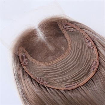 Full Ends Highlight White 7X8＂Weft With 4x4＂Lace Front Toppers