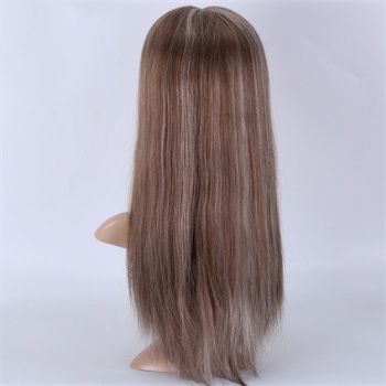 Full Ends Highlight White 7X8＂Weft With 4x4＂Lace Front Toppers