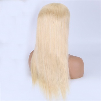 Bleach Blonde Straight 7X8＂Weft With 4x4＂Lace Front Toppers