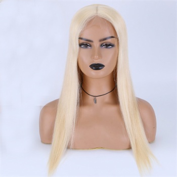 Bleach Blonde Straight 7X8＂Weft With 4x4＂Lace Front Toppers